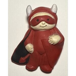 Vintage Fun World Kid In Devil Costume Halloween Pin E2